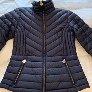Micheal Kors Navy Lightweight packable down jacket